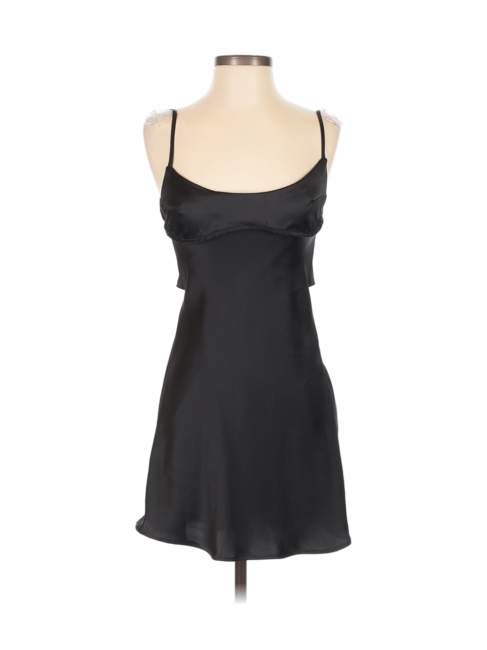 Zara Black Satin Mini Dress with Adjustable Straps
